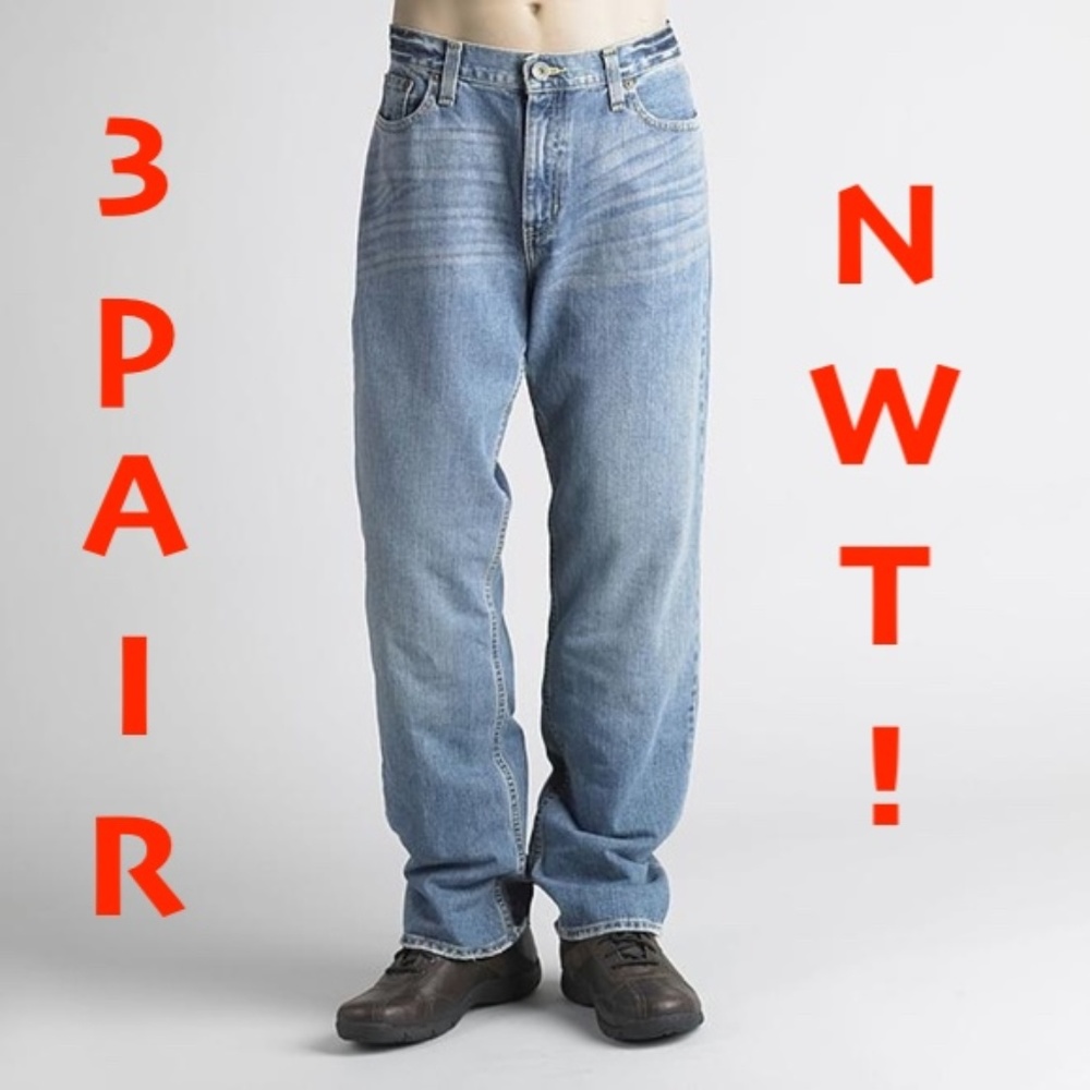 NWT 3 Pair 36x32 Mens Roebuck & Co. Boot Cut Jeans